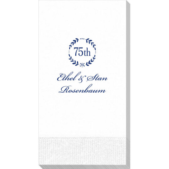75th Wreath Guest Towels